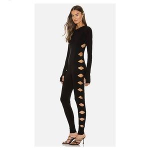 Norma kamali alligator cutout catsuit